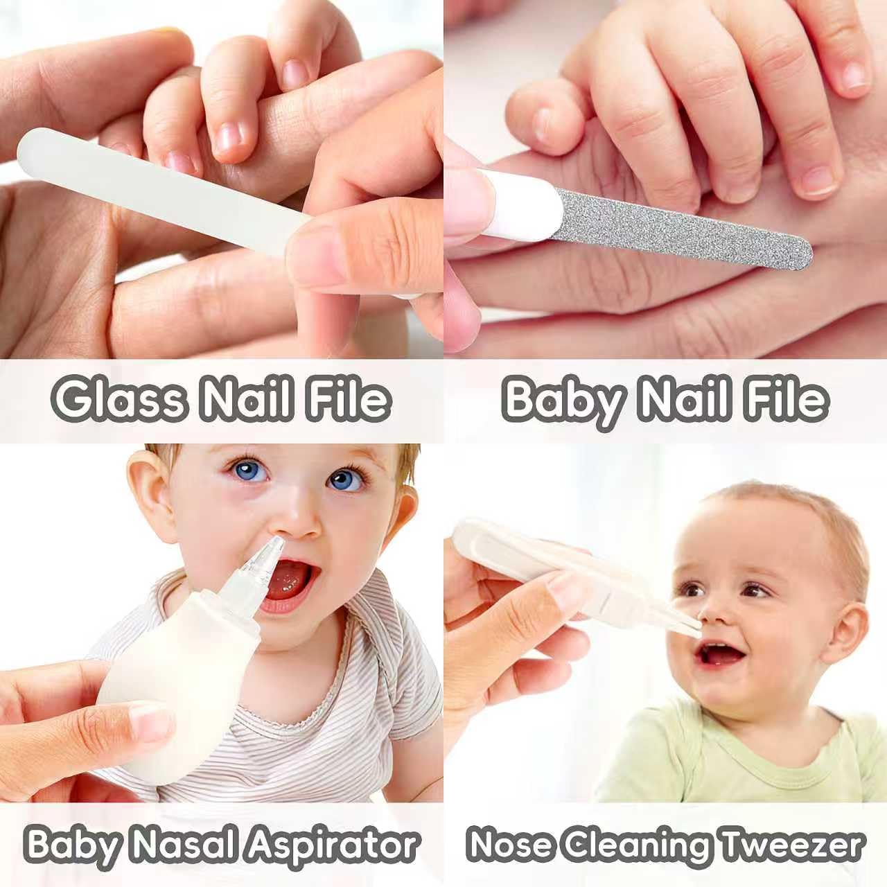 Baby Grooming Kit, Infant Safety Care Set with Hair Brush Comb Nail Clipper Nasal Aspirator,Baby Essentials Kit..
