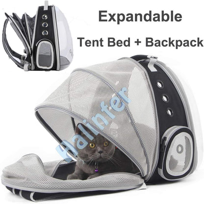 Back Expandable Cat Backpack Carrier, Fit up to 12 lbs..