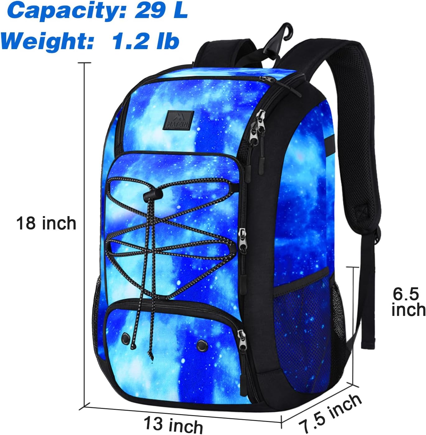 MATEIN Baseball Backpack, Softball Bat Bag with Shoes Compartment for Youth(Galaxy Blue)