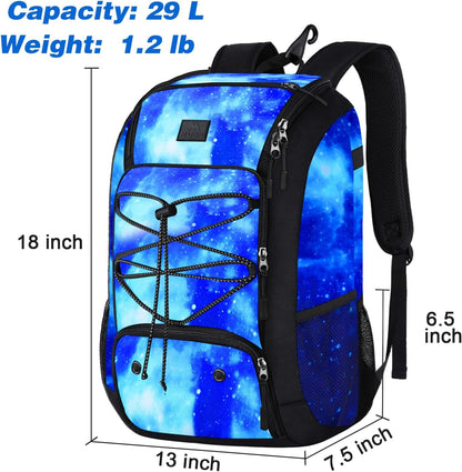 MATEIN Baseball Backpack, Softball Bat Bag with Shoes Compartment for Youth(Galaxy Blue)
