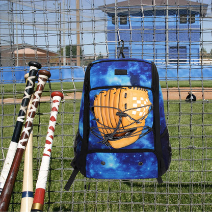 MATEIN Baseball Backpack, Softball Bat Bag with Shoes Compartment for Youth(Galaxy Blue)