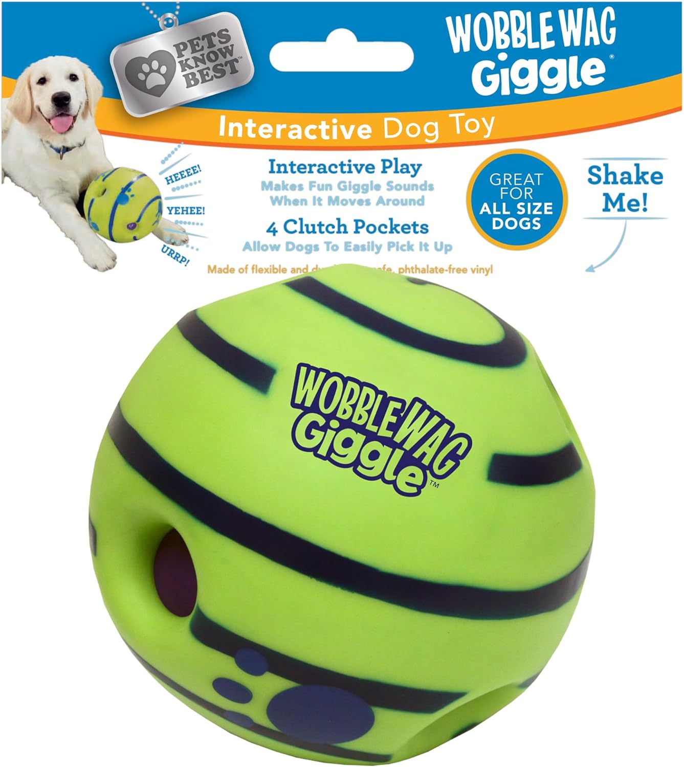 Ball, Interactive Dog Toy, Fun Giggle Sounds When Rolled or Shaken, Pets Know Best, As Seen On TV