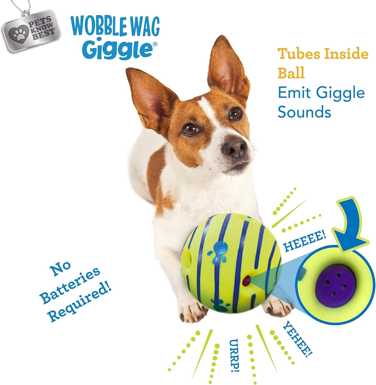 Ball, Interactive Dog Toy, Fun Giggle Sounds When Rolled or Shaken, Pets Know Best, As Seen On TV