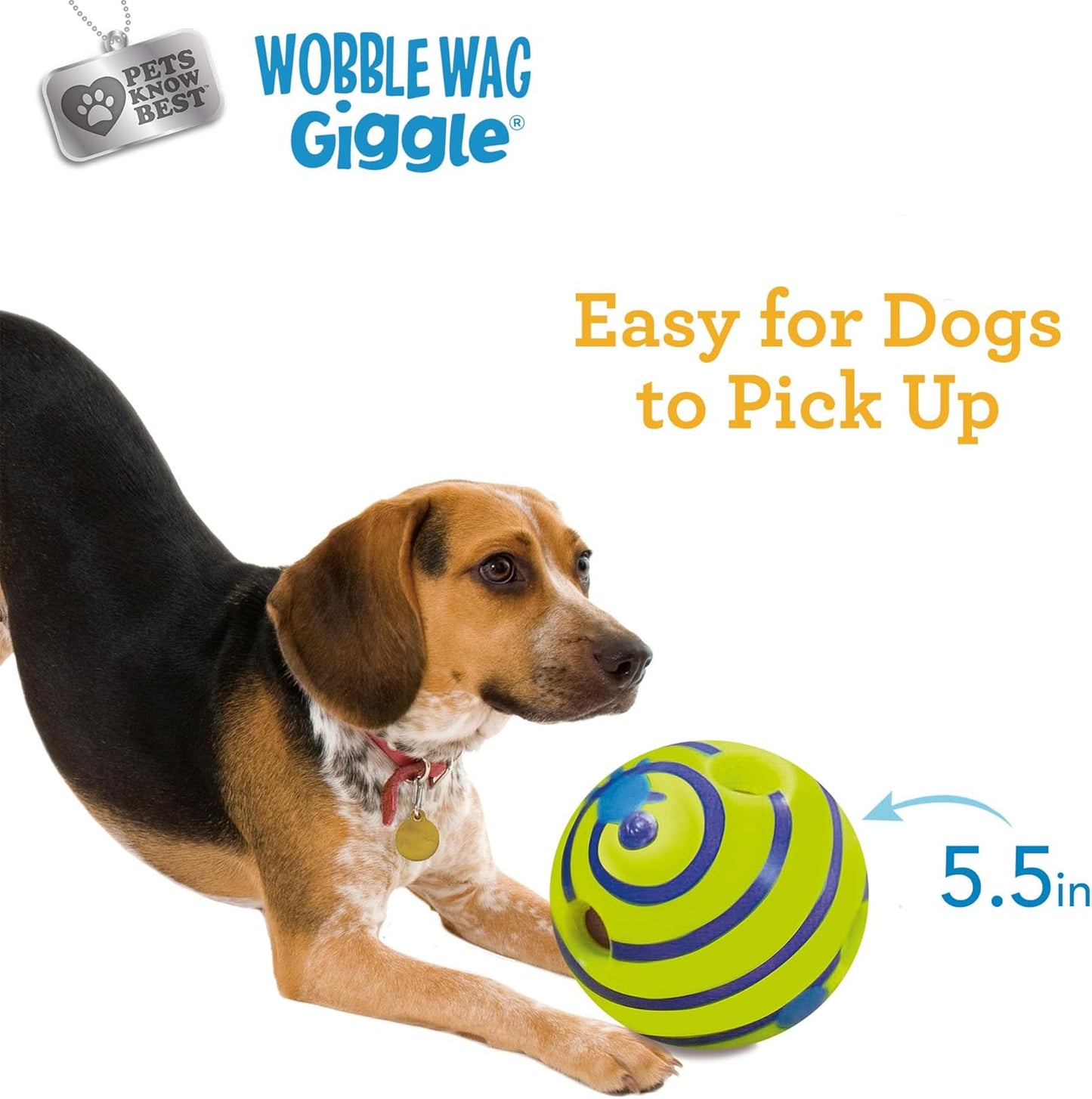 Ball, Interactive Dog Toy, Fun Giggle Sounds When Rolled or Shaken, Pets Know Best, As Seen On TV