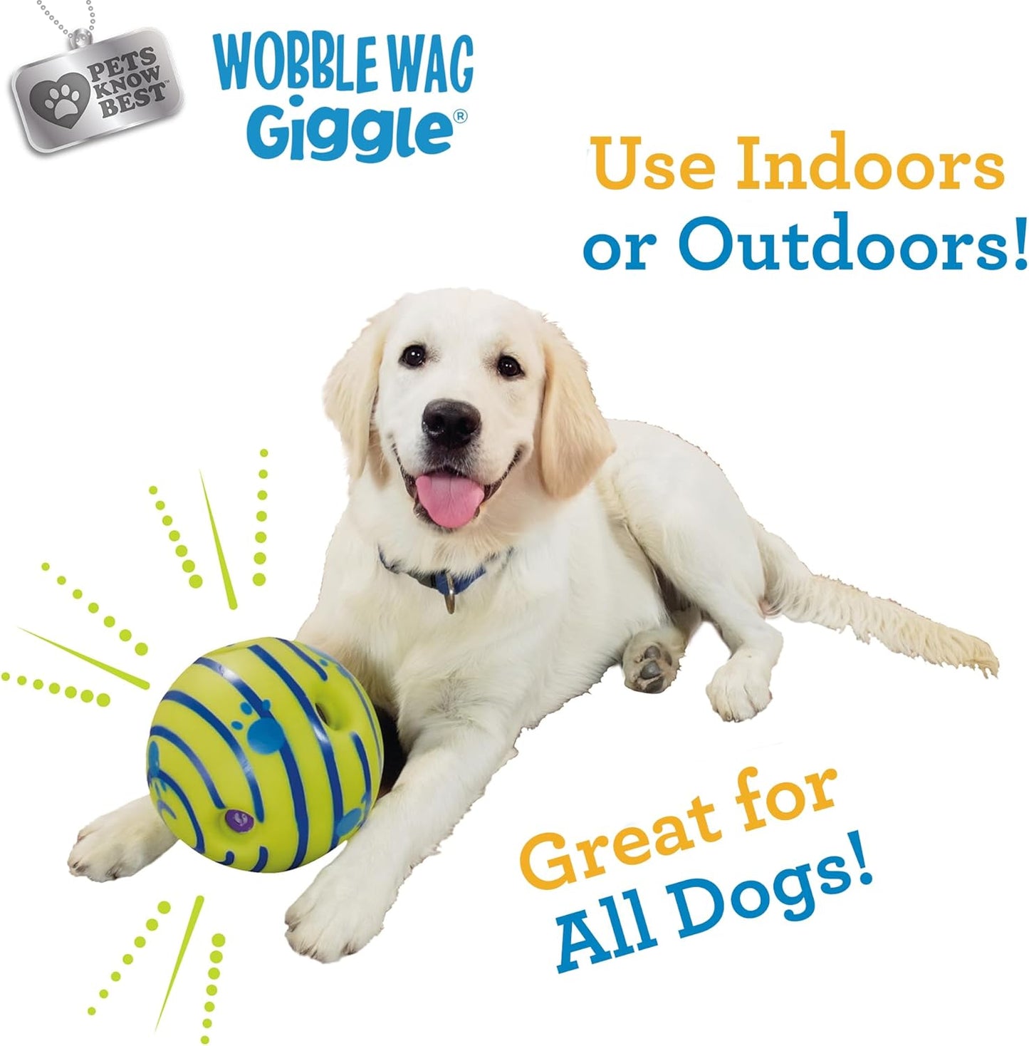 Ball, Interactive Dog Toy, Fun Giggle Sounds When Rolled or Shaken, Pets Know Best, As Seen On TV