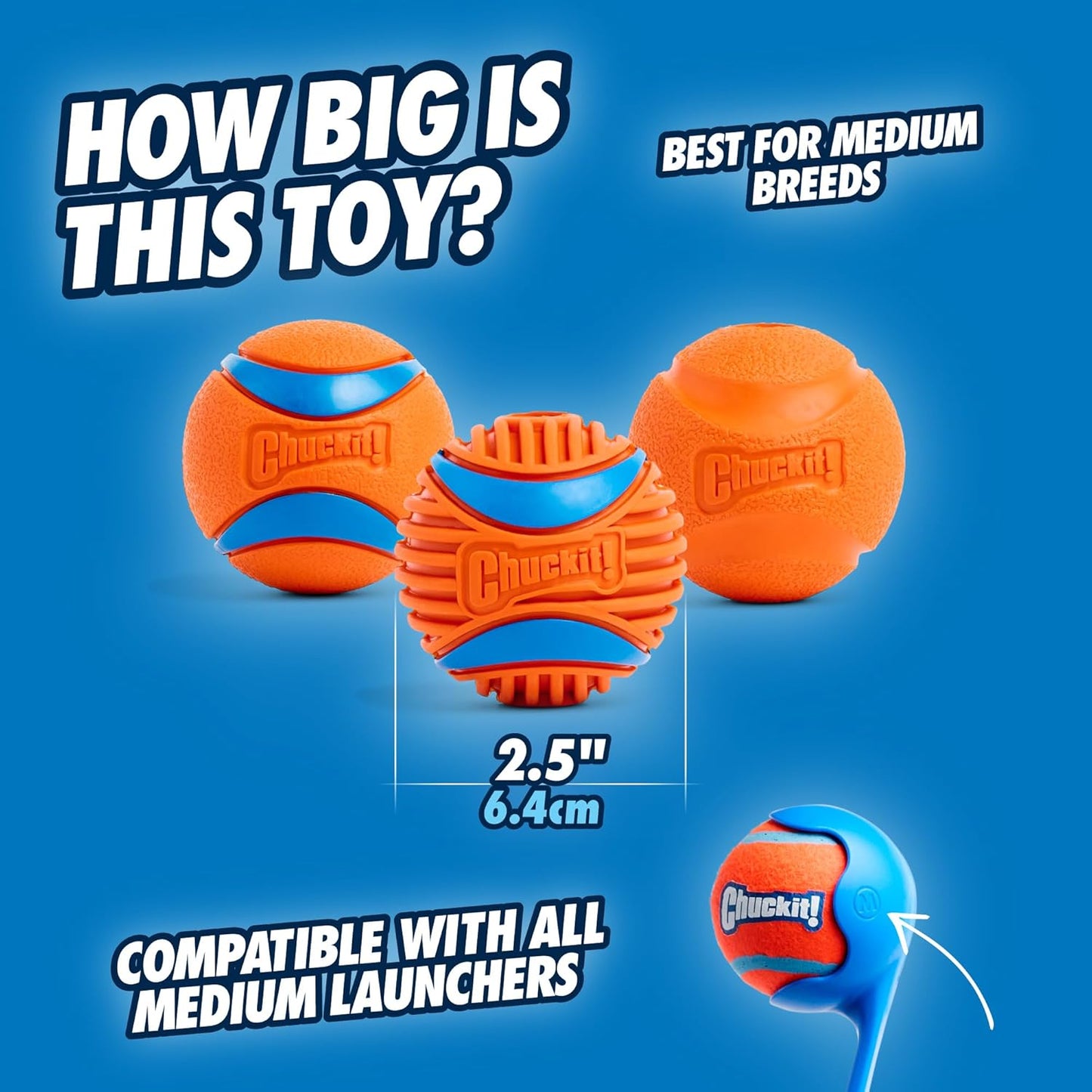 huckit! Dog Balls - Interactive Dog Toys, High-Bounce Fetch Ball, Set of 3