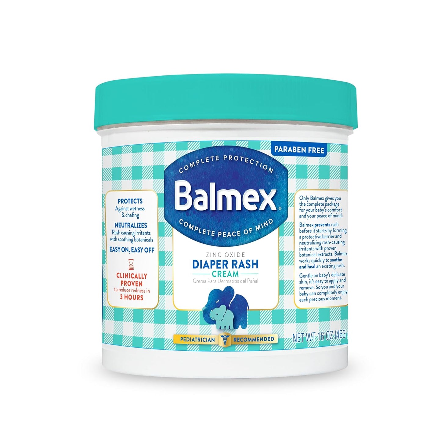 Balmex Fast-Acting Baby Diaper Rash Cream with Zinc Oxide + Soothing Botanicals..
