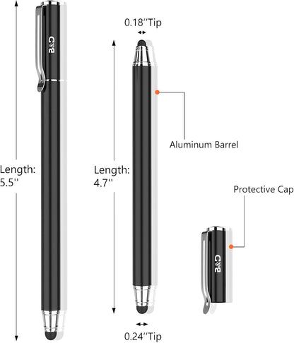 2-in-1 Stylus Touch Screen Pen for iPhone, Ipad, iPod, Tablet, Galaxy and More, Black...
