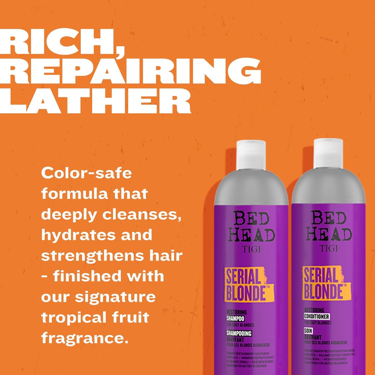 TIGI Bed Head Serial Blonde Restoring Shampoo &amp; Conditioner Set for Damaged Blonde Hair, 2 Pack
