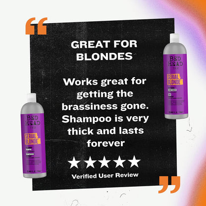 TIGI Bed Head Serial Blonde Restoring Shampoo &amp; Conditioner Set for Damaged Blonde Hair, 2 Pack