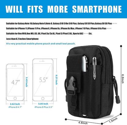 Belt Pouch, Tactical Molle Phone Pouch EDC Utility Pouches Waist Bag Packs..