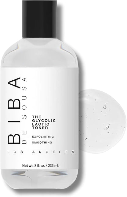 Biba De Sousa The Glycolic Lactic Toner - Exfoliating Toner with AHA, Hyaluronic Acid, and Aloe Vera