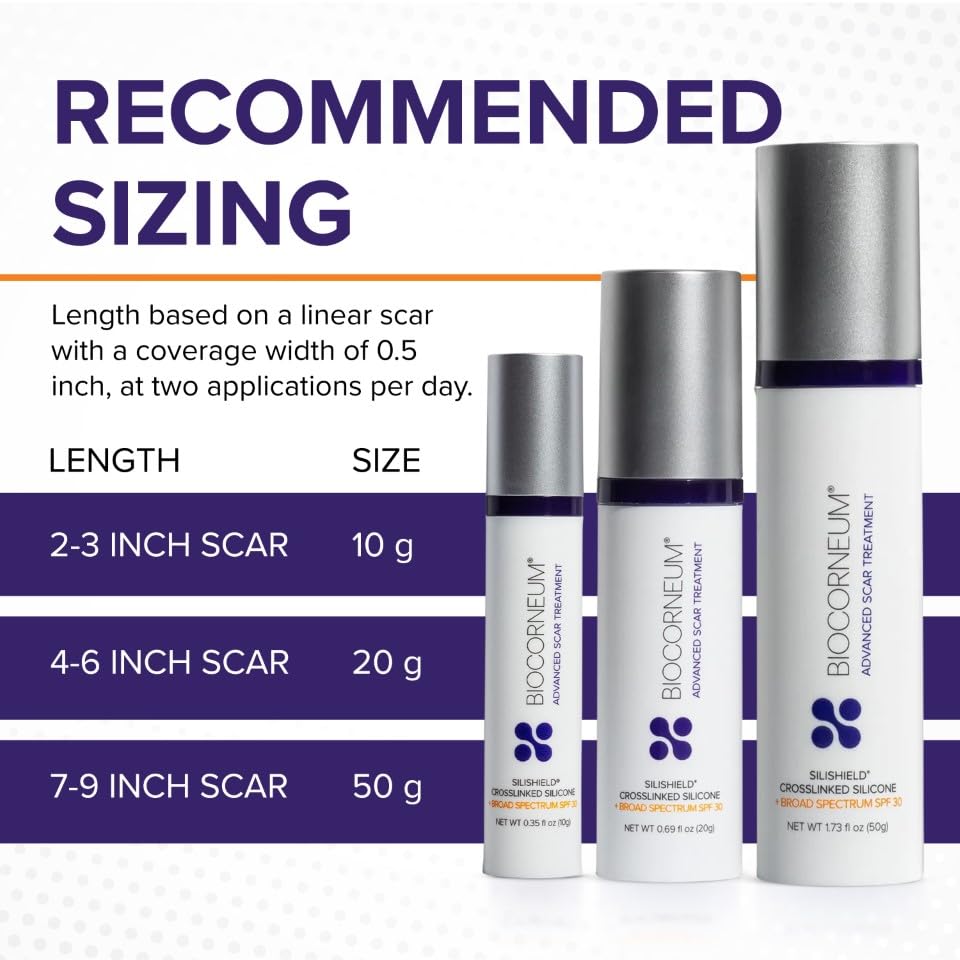 Biocorneum Silicone Scar Gel with SPF 30, Fast-Drying Scar Cream, 10g | Advanced Scar Treatment with Silishield®..