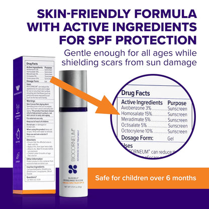 Biocorneum Silicone Scar Gel with SPF 30, Fast-Drying Scar Cream, 10g | Advanced Scar Treatment with Silishield®..