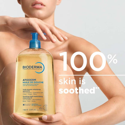 Bioderma Atoderm Shower Oil, Cleansing Oil For Face & Body, 33.8 Fl Oz (Pack of 1)