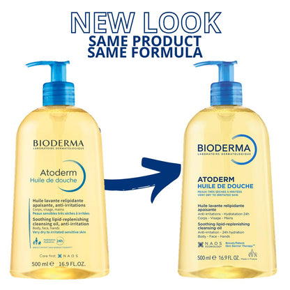 Bioderma Atoderm Shower Oil, Cleansing Oil For Face & Body, 33.8 Fl Oz (Pack of 1)