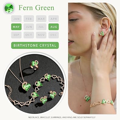 Leafael Birthstone Crystal Necklaces for Women, Heart Gifts for Mom & Wife..