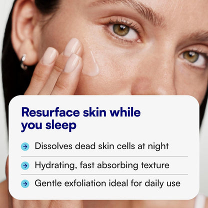 Bliss Renew &amp; Smooth Night Serum – Glycolic Acid + Polyhydroxy Acid Exfoliating Serum - 1 Fl Oz