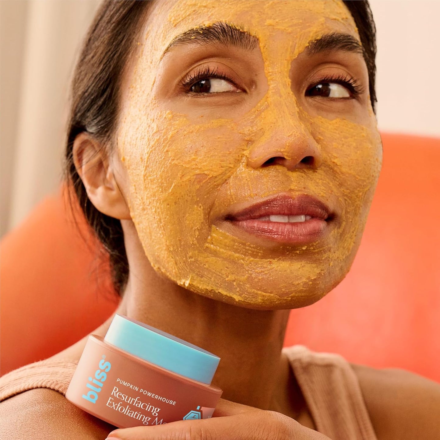 Bliss Pumpkin Powerhouse &amp; Resurfacing Enzyme Mask - 10% AHA Pumpkin Blend with Prebiotics and Hyaluronic Acid for Smooth..