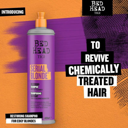 TIGI Bed Head Serial Blonde Restoring Shampoo, Hydrolyzed Keratin, 13.53 fl oz