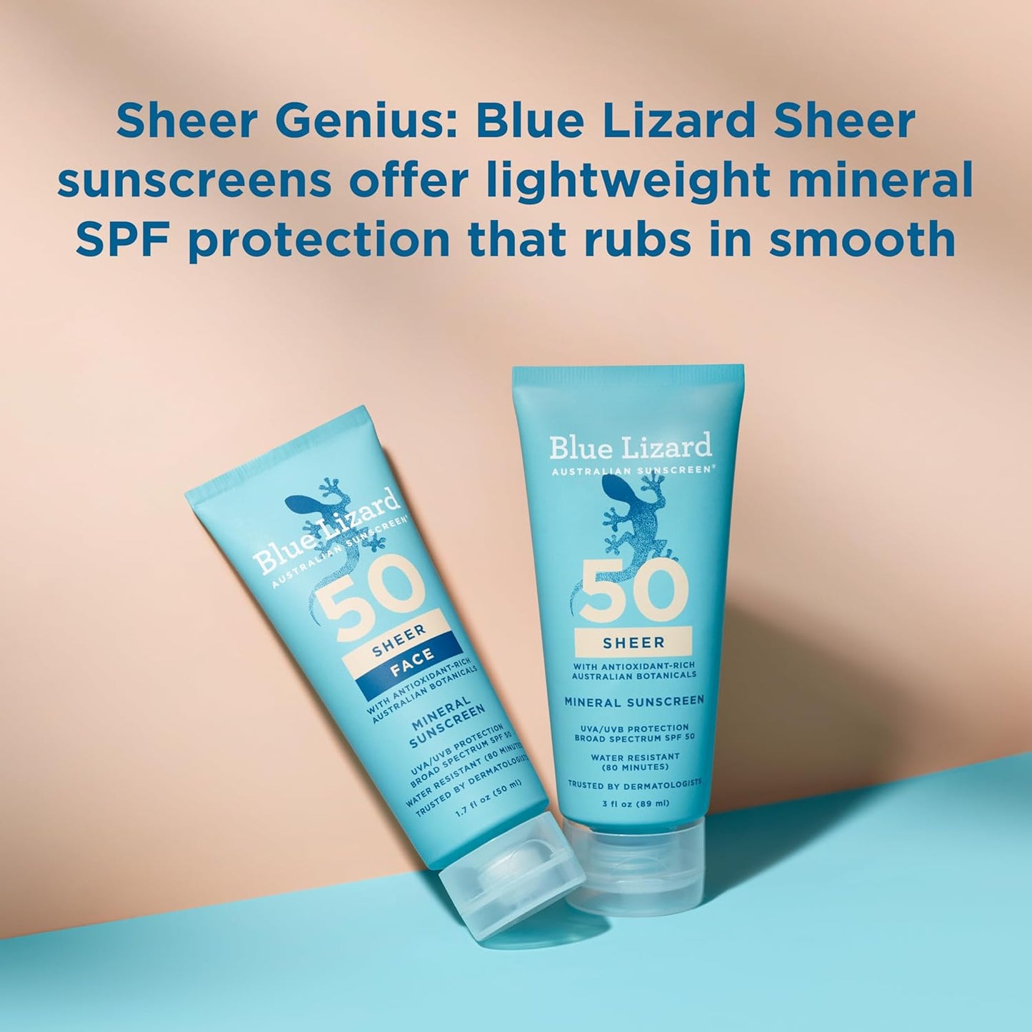 Blue Lizard Sheer Mineral SPF 50 Sunscreen Lotion, Zinc Oxide, 100% Mineral Formula, Rubs In Smooth..