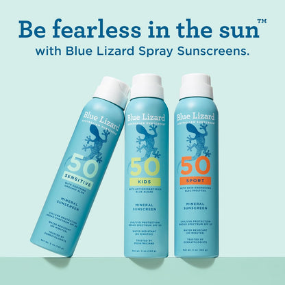 Blue Lizard Sensitive Mineral SPF 50 Spray, Dermatologist-Recommended Brand..