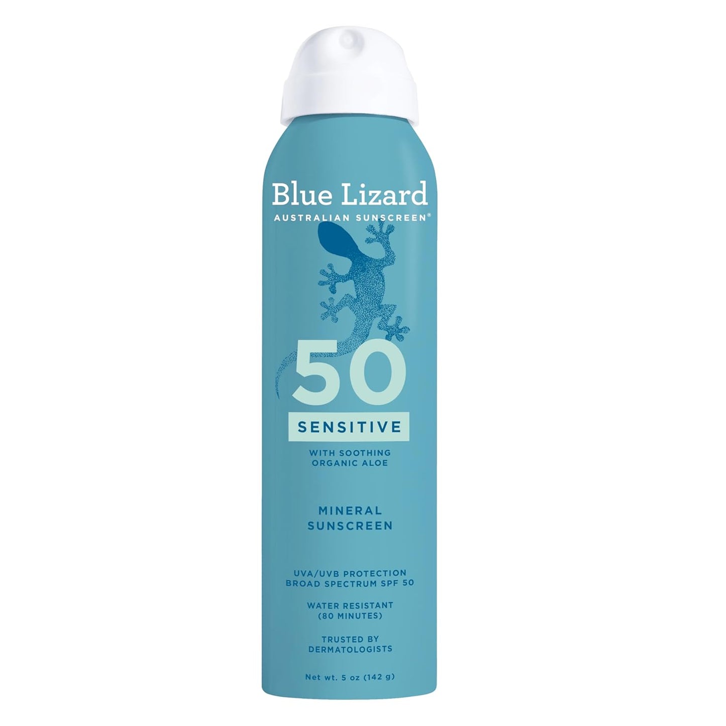 Blue Lizard Sensitive Mineral SPF 50 Spray, Dermatologist-Recommended Brand..