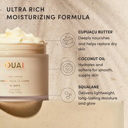 OUAI Body Cream - Hydrating Whipped Body Cream - St. Barts (7.5 oz)