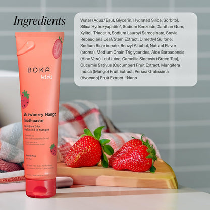 Boka Fluoride Free Toothpaste Nano Hydroxyapatite Toothpaste - Strawberry Mango Flavor, 4 oz 1Pk