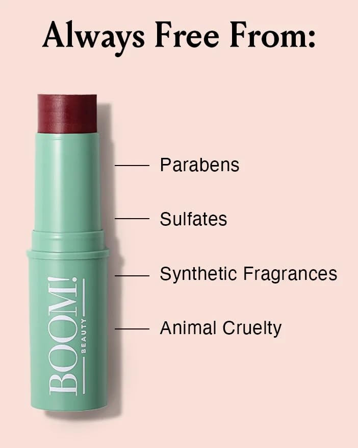 Boomstick Color® All-in-One Cream Blush for Cheeks, Eyes &amp; Lips, Berry | Long Wearing, Blendable Makeup Stick for Mature Skin..