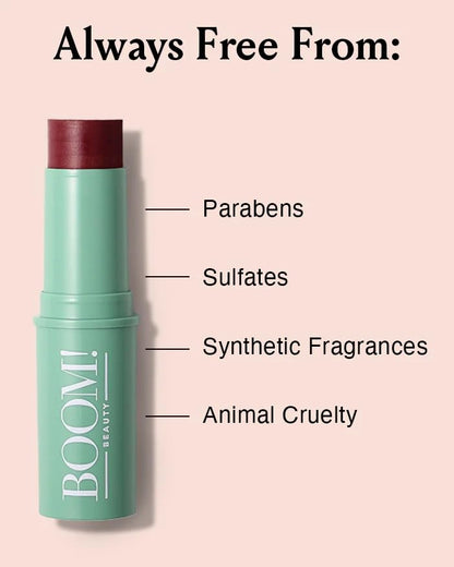 Boomstick Color® All-in-One Cream Blush for Cheeks, Eyes &amp; Lips, Berry | Long Wearing, Blendable Makeup Stick for Mature Skin..