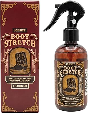 JobSite Boot Stretcher Spray - Shoe Stretch Spray & Leather Softener For Cowboy Boots & Fashion Shoes - 8.5 oz