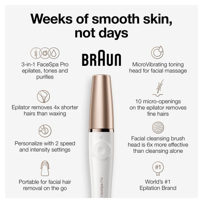 Braun Face Epilator Facespa Pro 911, Facial Hair Removal for Women, Hair Removal Device..