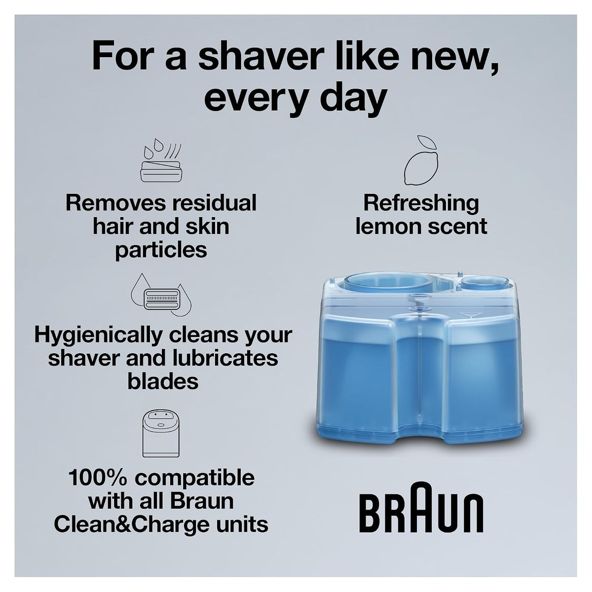 Braun Clean &amp; Renew Refill Cartridges CCR, Replacement Shaver Cleaner Solution..