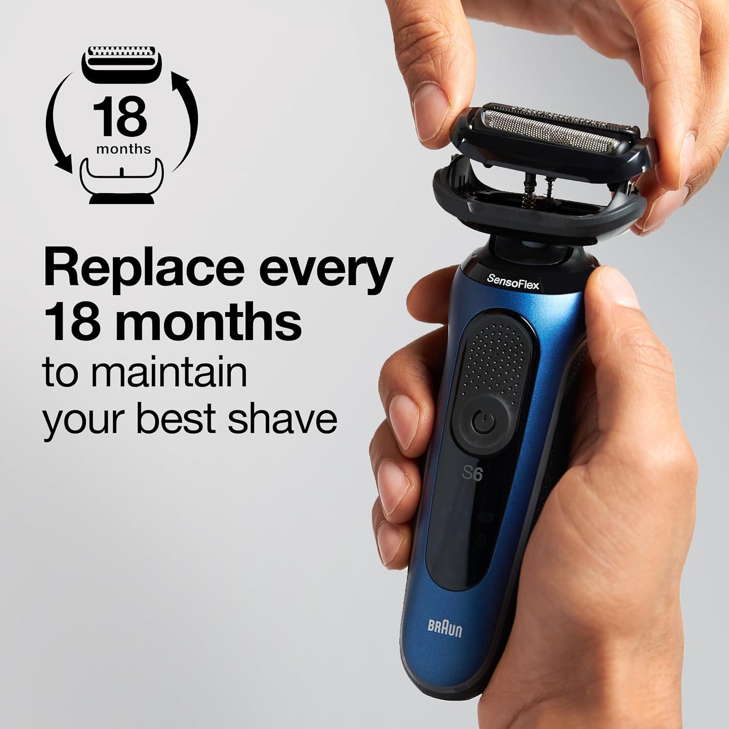 Braun Series 5 53B Electric Shaver Head, Black – Designed for Series 5 and Series 6 shavers (new generation)