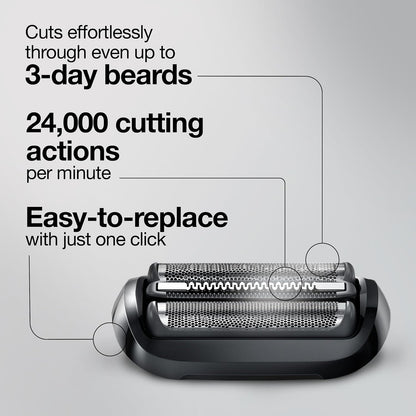 Braun Series 5 53B Electric Shaver Head, Black – Designed for Series 5 and Series 6 shavers (new generation)