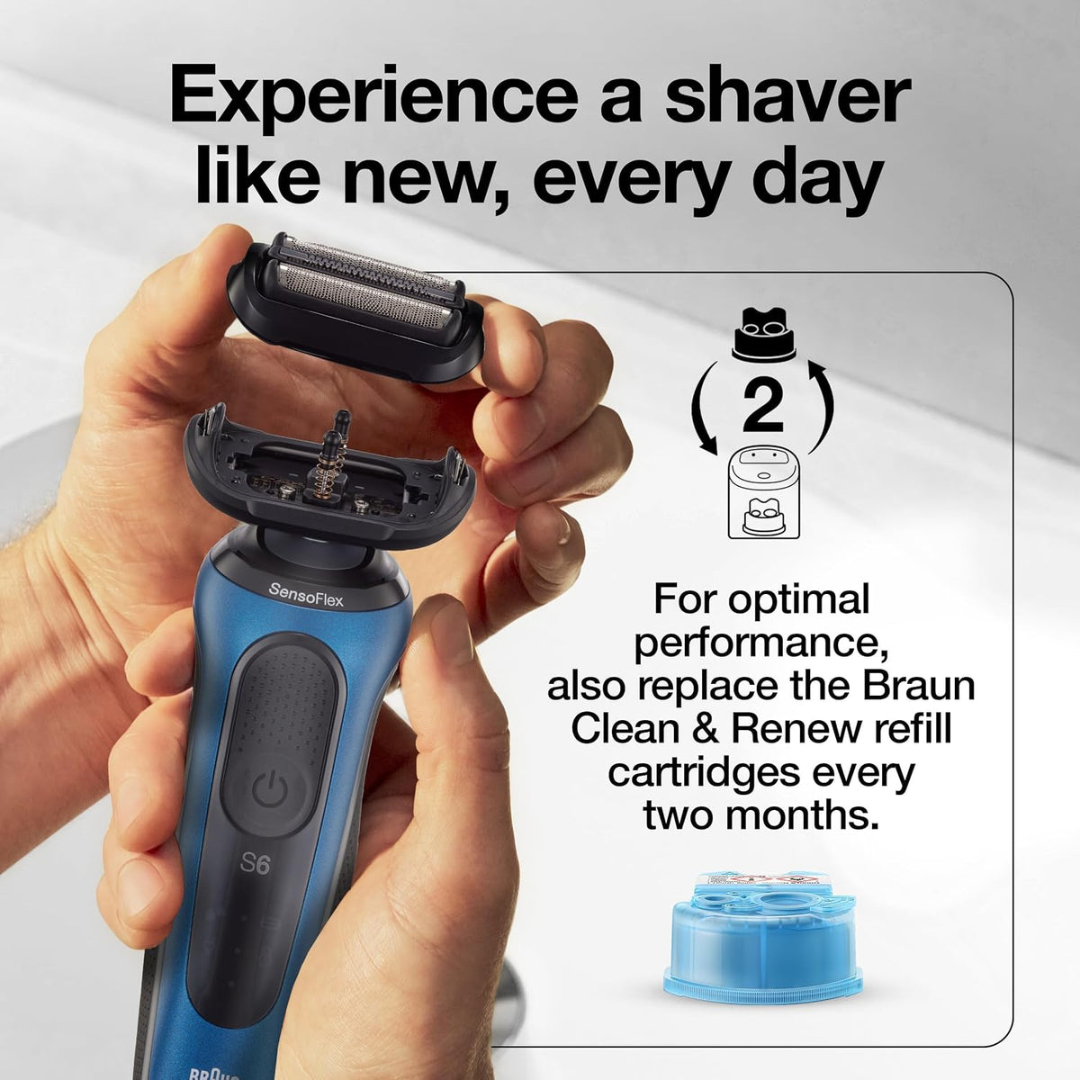 Braun Series 5 53B Electric Shaver Head, Black – Designed for Series 5 and Series 6 shavers (new generation)