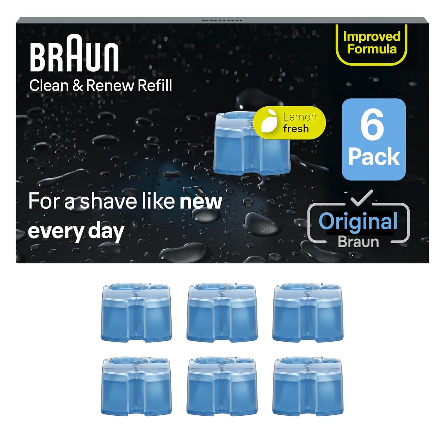 Braun Clean &amp; Renew Refill Cartridges CCR, Replacement Shaver Cleaner Solution..