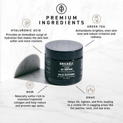 Brickell Men's Revitalizing Anti-Aging Cream For Men, Anti Wrinkle Night Face Cream