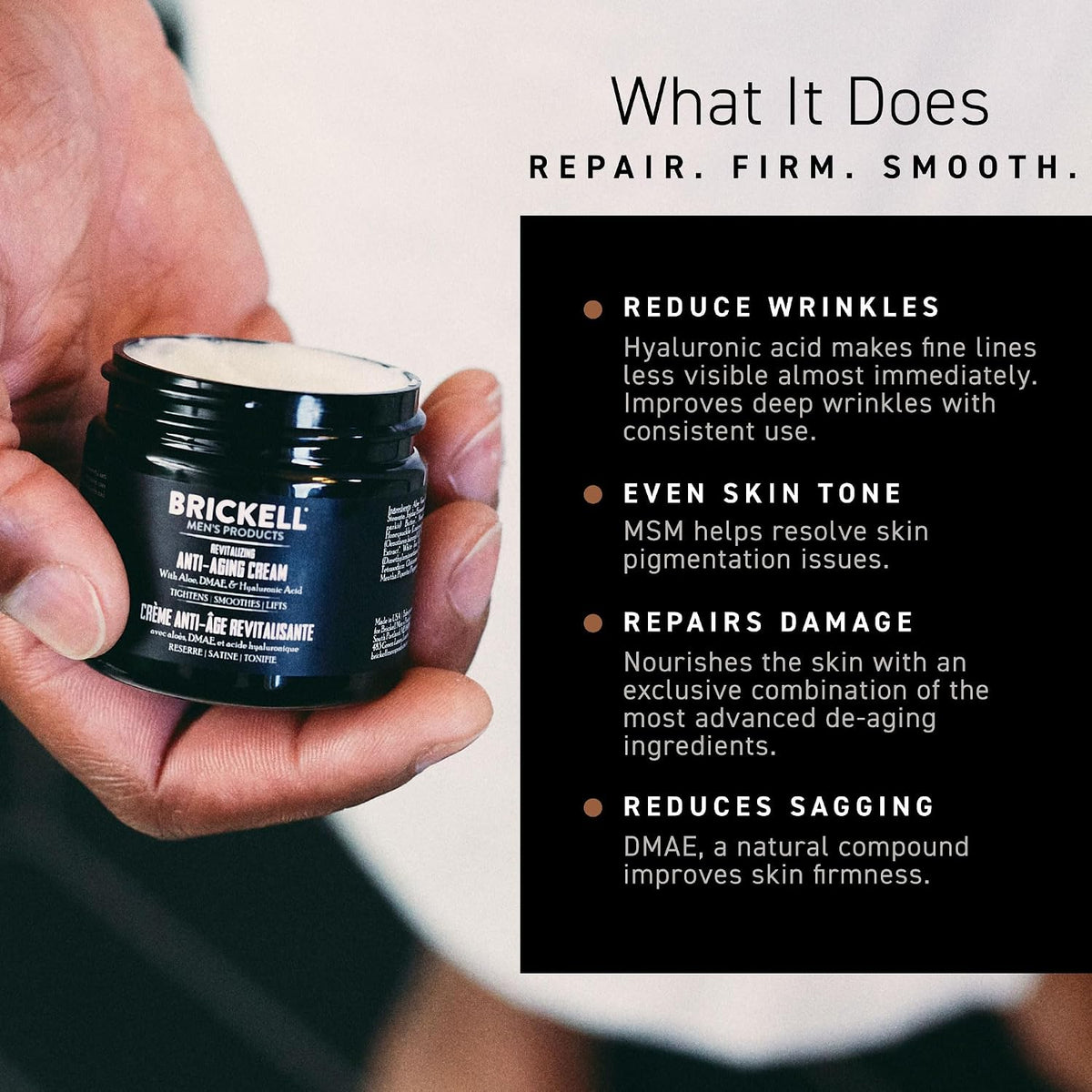 Brickell Men's Revitalizing Anti-Aging Cream For Men, Anti Wrinkle Night Face Cream