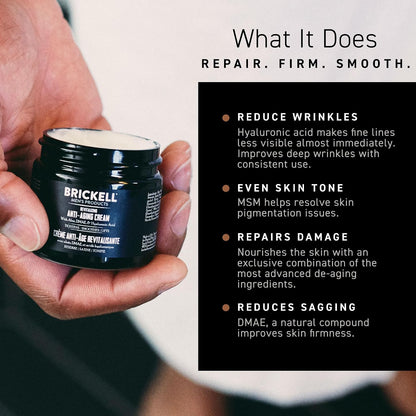 Brickell Men's Revitalizing Anti-Aging Cream For Men, Anti Wrinkle Night Face Cream