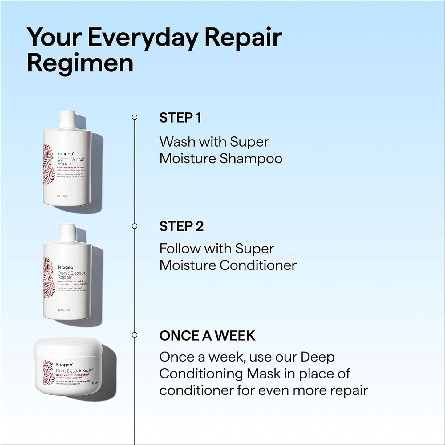 Briogeo Don't Despair, Repair! Super Moisture Conditioner, for Dry, Damaged Hair, Hair Moisturizer featuring Argan Oil, Vegan, Cruelty-Free..