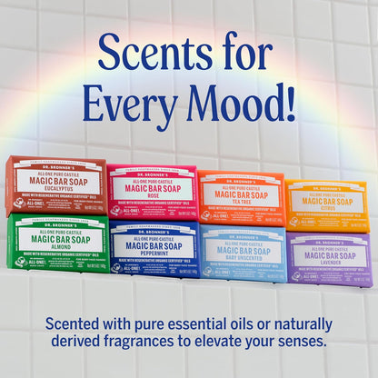Dr. Bronner's Pure-Castile Magic Bar Soaps - Made with Regenerative Organic Certified Oils - For Face, Body, Hair..