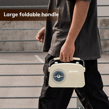 ByronStatics Portable Radio AM FM, Vintage Retro Radio - Cream..