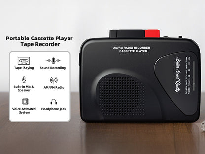 ByronStatics Portable Cassette Players Recorders FM