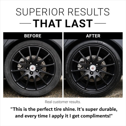 CAR GUYS Tire Shine Spray - The Perfect Deep Black Shine - 18 Oz Kit with Applicator