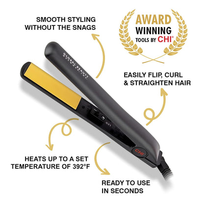 CHI Original 1" Ceramic Hair Straightener Flat Iron for Styling, Advanced Ceramic Technology for Frizz-Free Smooth Shine..