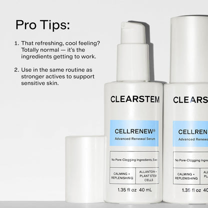 CLEARSTEM - CELLRENEW - Collagen Stem Cell Serum - Acne + Youthful Skin Face Serum - 1.35 Fl Oz / 40 mL