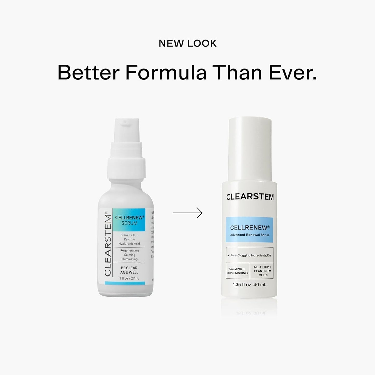 CLEARSTEM - CELLRENEW - Collagen Stem Cell Serum - Acne + Youthful Skin Face Serum - 1.35 Fl Oz / 40 mL