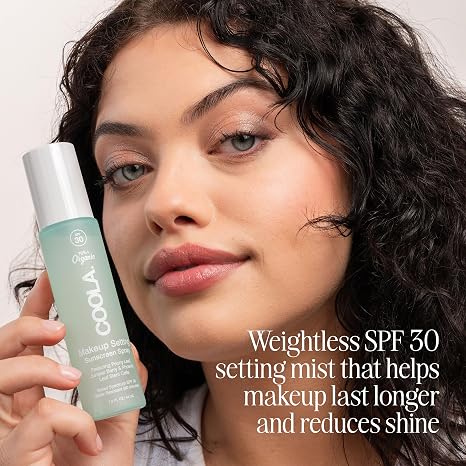COOLA Makeup Setting Spray SPF 30, Clear Face Sunscreen Mist, 1 fl oz